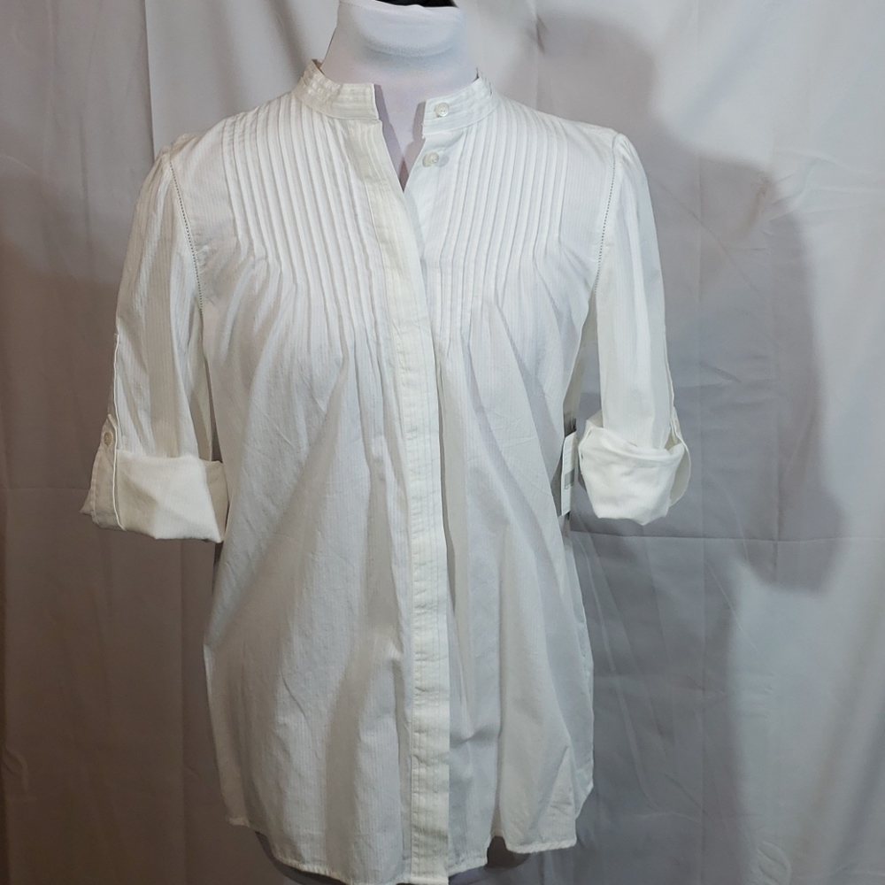NWOT Liz Claiborne White Button Down Blouse Small